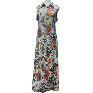 Chadwicks Sleeveless Tropical Floral Maxi Dress
